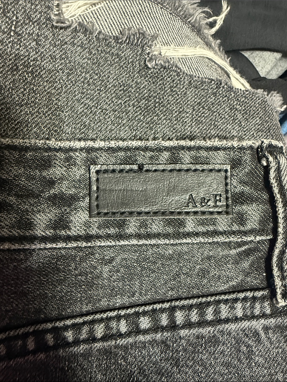 Abercrombie & Fitch Washed Black Distressed Denim Mini Skirt Vintage - Picture 6 of 9